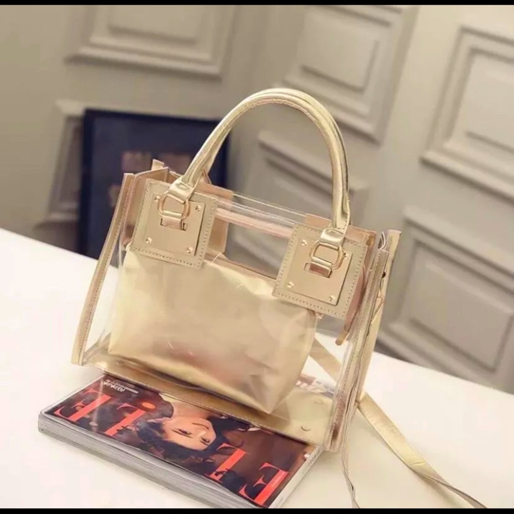 Clear Handbag/Purse, 2 in 1, Top handle/Cross body